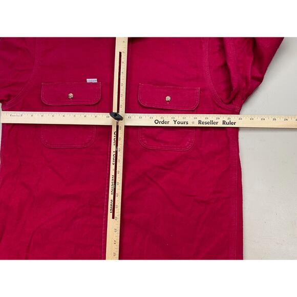 VINTAGE Carhartt Mens Medium Double Pocket Chamois Flannel Button Shirt USA 90s - Picture 6 of 12